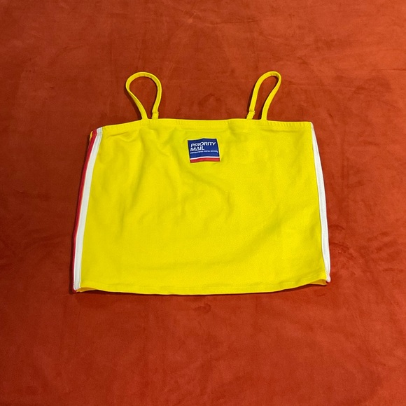 Forever 21 Yellow USPS Priority Spaghetti Strap Tube Top Size Medium - Picture 2 of 9